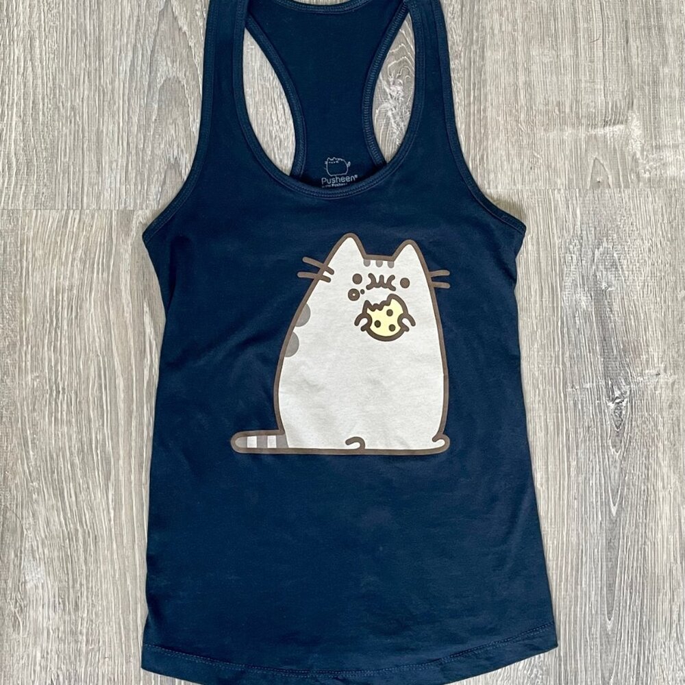 Pusheen Cookie Tank Top Cat Kawaii Desserts Weekend Vibes Cute Cat Top